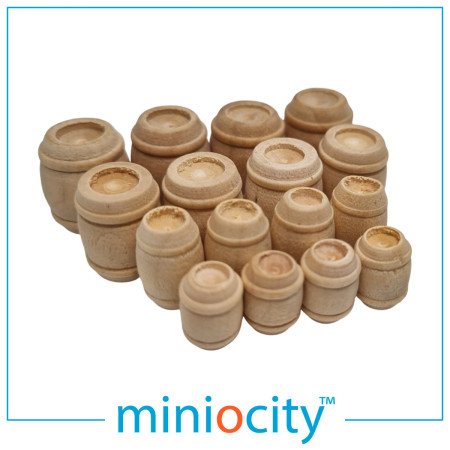 076-713 Wooden Barrels (Pack of 16) OO Gauge 1:76 scale
