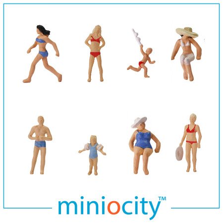 076-510 Premium Bathing Figures (Pack of 8) OO Gauge 1:76 Scale Figures