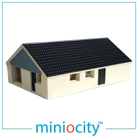 076-1001 ScaleWorks Modern Bungalow - OO Gauge 1:76 Scale Hand Painted Resin Model