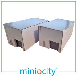 076-004 Modern Retail Units OO Gauge 1:76 Scale Model Card Kit (Pack of 2)