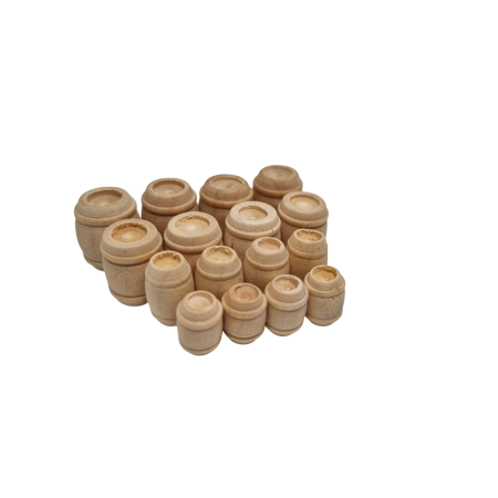 076-713 Wooden Barrels (Pack of 16) OO Gauge 1:76 scale
